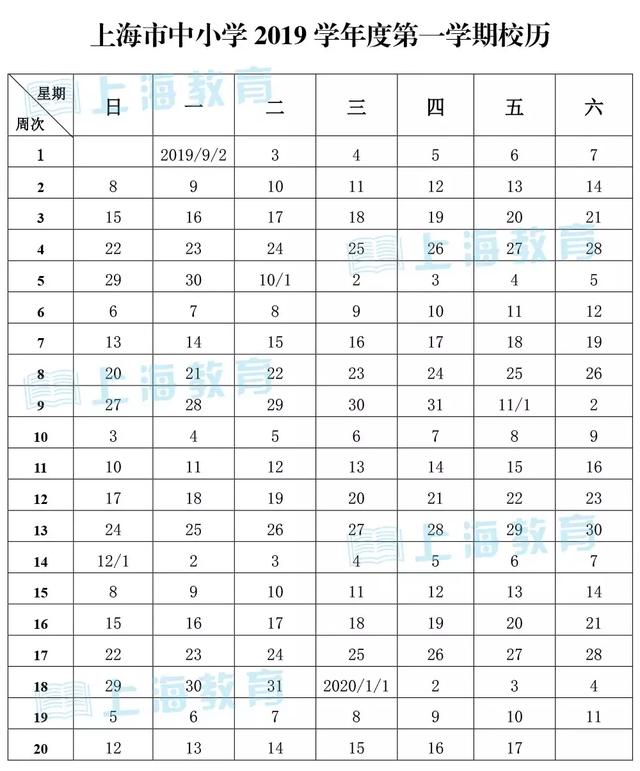 上海中小学2019学年度寒暑假时间出来了！明年能放多少假？