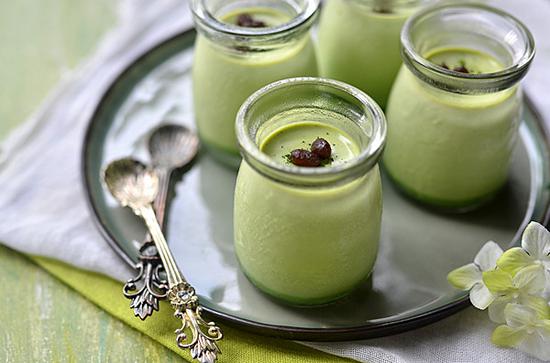 夏日里的小清新--抹茶布丁(图)